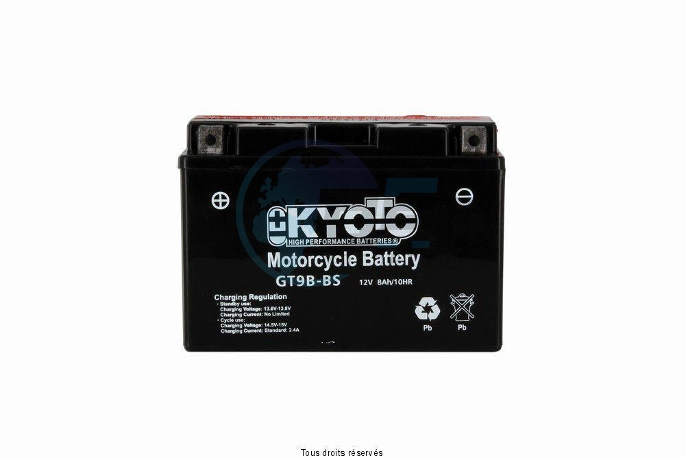 Product image: Kyoto - 712096 - Battery Yt9b-bs - Ss Entr. AGM L 150mm  W 70mm  H 105mm 12v 8ah Acid 0.41l   0