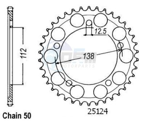 Product image: Esjot - 50-35044-44 - Chainwheel Steel Honda - 530 - 44 Teeth -  Identical to JTR302 - Made in Germany 