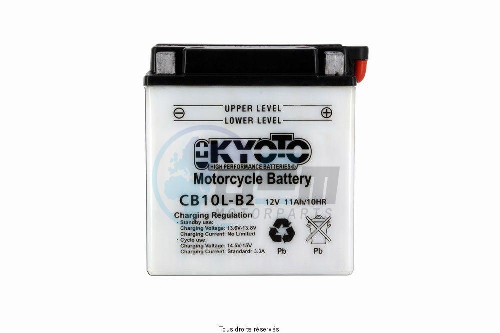 Product image: Kyoto - 712101 - Battery Yb10l-b2 L 136mm  W 91mm  H 146mm 12v 11ah Acid 0,78l  0