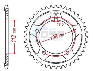Product image: Esjot - 50-29016-47 - Chainwheel Steel Honda - 525 - 47 Teeth -  Identical to JTR1304 - Made in Germany 
