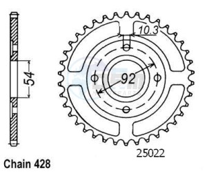 Product image: Esjot - 50-15002-49 - Chainwheel Steel Yamaha - 428 - 49 Teeth -  Identical to JTR835 - Made in Germany 