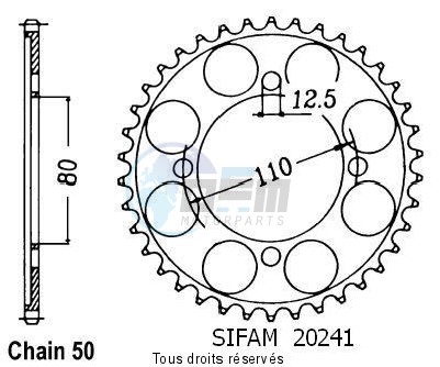 Product image: Sifam - 20241CZ40 - Chain wheel rear Cb 650 79-81   Type 530/Z40  0
