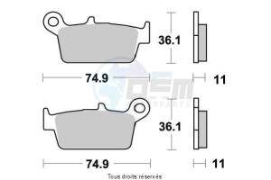 Product image: Kyoto - S2002 - Brake Pad Kyoto Semi-Metal SUZUKI DR-Z 400 S 2000-2009   