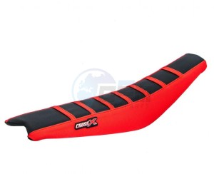 Product image: Crossx - M812-3BRR - Saddle Cover GASGAS EC-ECF 2018 - 2020 TOP BLACK- SIDE RED-STRIPES RED (M812-3BRR) 