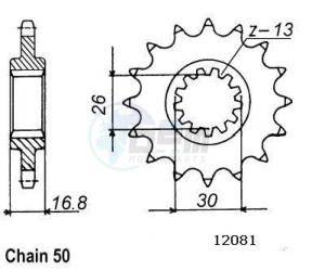 Product image: Esjot - 50-35023-16 - Sprocket Honda - 530 - 16 Teeth -  Identical to JTF333 - Made in Germany 