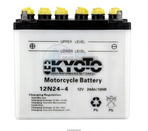 Product image: Kyoto - 712244 - Battery 12n24-4 with Acid L184 mm  W125 mm H175 mm 12v  24ah/10HR    + - 