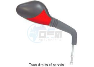 Product image: Far - MIR6202 - Mirror Right Black/Red M8   Peugeot Speedfight 2 