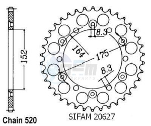 Product image: Esjot - 50-32003-48 - Chainwheel Steel TT Yamaha - 520 - 48 Teeth -  Identical to JTR853 - Made in Germany 