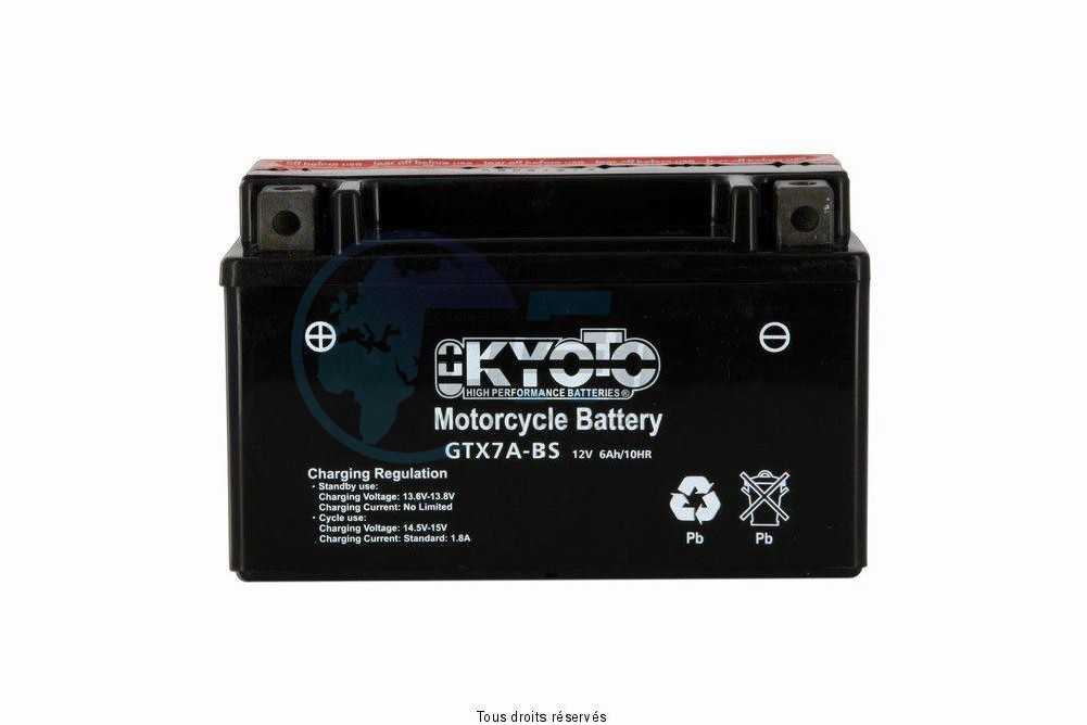 Product image: Kyoto - 712079 - Battery Ytx7a-bs - Ss Entr L 150mm  W 87mm  H 94mm 12v 6ah Acid 0,39l  1