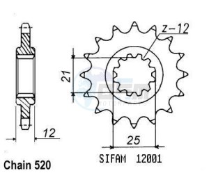 Product image: Esjot - 50-32116-14 - Sprocket TT Husaberg - 520 - 14 Teeth -  Identical to JTF823 - Made in Germany 