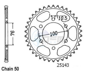 Product image: Esjot - 50-35043-42 - Chainwheel Steel Suzuki - 530 - 42 Teeth -  Identical to JTR816 - Made in Germany 