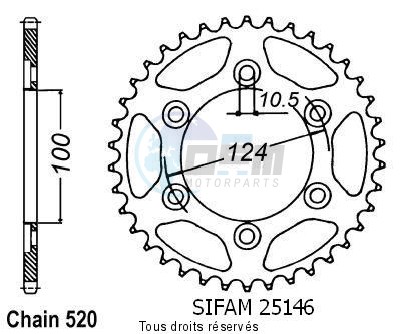 Product image: Sifam - 25146CZ40 - Chain wheel rear Ducati 750 Ss 99   Type 520/Z40  0