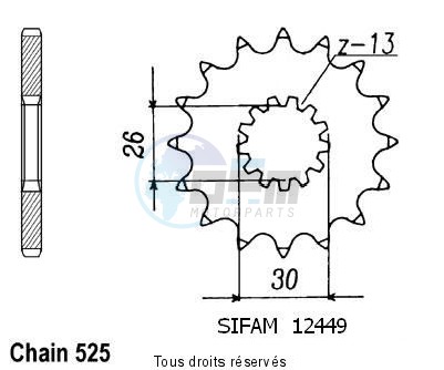 Product image: Sifam - 12449CZ17 - Sprocket Triumph 800 Bonneville      17 teeth   TYPE : 525  0