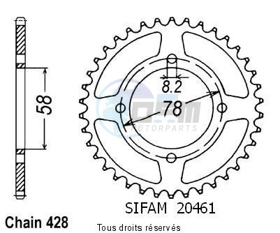 Product image: Sifam - 20461CZ41 - Chain wheel rear Gn 125 92-98   Type 428/Z41  0