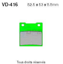 Product image: Vesrah - VD416 - Brake Pad Vesrah Organic      VD416 