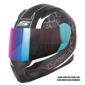 Product image: S-Line - IAP1G1801 - Helmet Full Face S448 APEX GRAPHIC - Black Mat/Pink - Size XS 