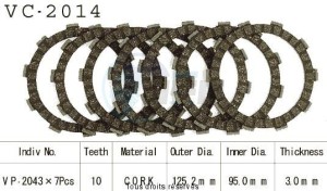 Product image: Kyoto - VC2014 - Clutch Plate kit complete  Cross Yz 80/85 93-03   