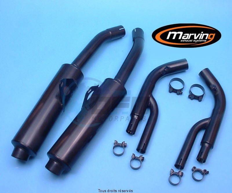 Product image: Marving - 01S2092 - Silencer  Rond GSX-R 750 88 Approved - Sold as 1 pair Ronds Ø100 Black   0