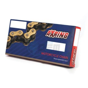 Product image: Axring - 420-SR-136-GR - Chain  420 - Hyper Renf/NO O-ring/Closing Link Quick-136 Links-Gold 