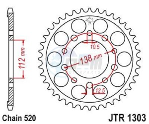 Product image: Esjot - 50-32206-39 - Chainwheel Steel Honda - 520 - 39 Teeth -  Identical to JTR1303 - Made in Germany 
