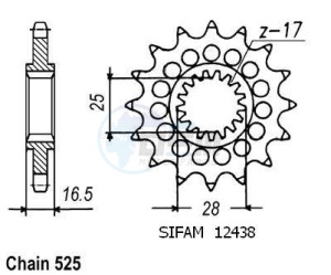 Product image: Esjot - 50-29026-16 - Sprocket KTM - 525 - 16 Teeth -  Identical to JTF1904 - Made in Germany 