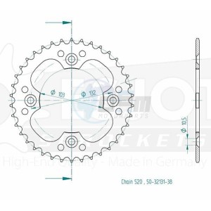 Product image: Esjot - 50-32131-38 - Chainwheel Steel KTM - 520 - 38 Teeth- Made in Germany 