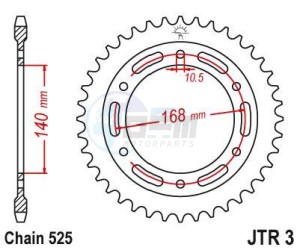 Product image: Esjot - 50-29043-47 - Chainwheel Steel BMW - 525 - 47 Teeth -  Identical to JTR3 - Made in Germany 