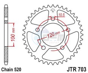 Product image: Esjot - 50-32125-40 - Chainwheel Steel Aprilia - 520 - 40 Teeth -  Identical to JTR703 - Made in Germany 