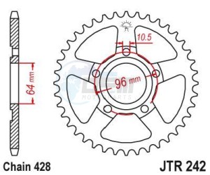 Product image: Esjot - 50-15017-50 - Chainwheel Steel Suzuki - 428 - 50 Teeth -  Identical to JTR805 - Made in Germany 