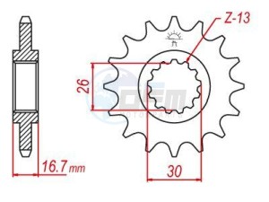 Product image: Esjot - 50-29017-15 - Sprocket Honda - 525 - 15 Teeth -  Identical to JTF1370 - Made in Germany 