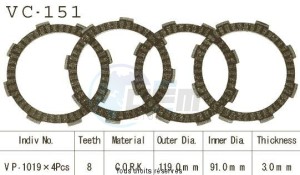 Product image: Kyoto - VC151 - Clutch Plate kit complete Mtx80 S/R 80-87   