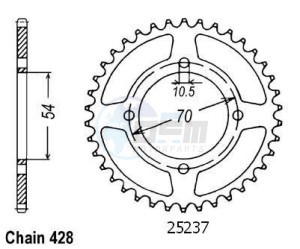 Product image: Esjot - 50-15062-42 - Chainwheel Steel Honda - 428 - 42 Teeth -  Identical to JTR1206 - Made in Germany 