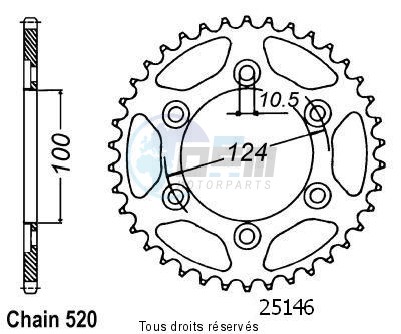 Product image: Sifam - 25146CZ45 - Chain wheel rear Ducati 696 Monster 08   Type 520/Z45  0