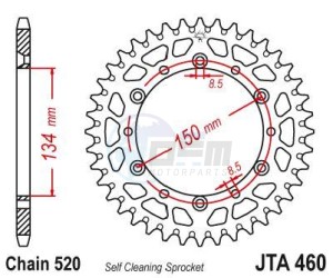 Product image: Esjot - 51-32024-47 - Chainwheel Alu TT Kawasaki - 520 - 47 Teeth -  Identical to JTA460 - Made in Germany 