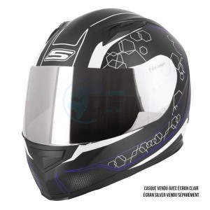 Product image: S-Line - IAP1G1403 - Helmet Full Face S448 APEX GRAPHIC - Black Mat/Blue - Size M 