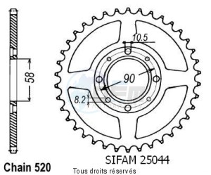 Product image: Sifam - 25044CZ35 - Chain wheel rear Mbx 125 F 84-85   Type 520/Z35 