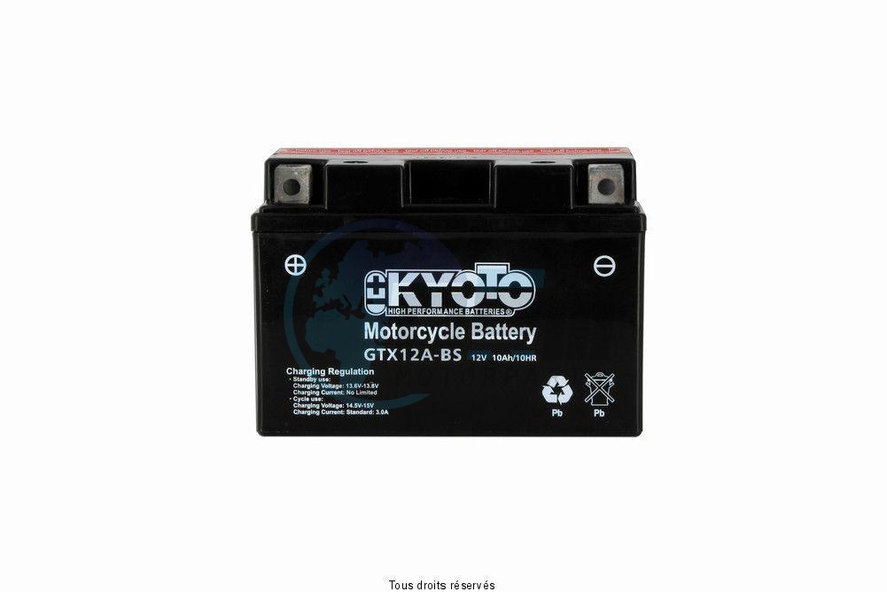 Product image: Kyoto - 712128 - Battery Yt12a-bs - Ss Entr. Acid L 150mm  W 87mm  H 106mm 12v 10ah Acid 0,54l  1
