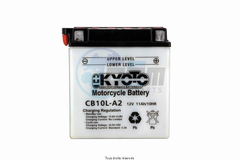 Product image: Kyoto - 712102 - Battery Yb10l-a2 L 136mm  W 91mm  H 146mm 12v 11ah Acid 0,78l  1
