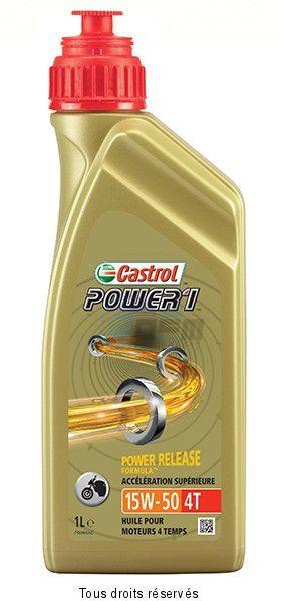 Product image: Castrol - CAST15044E - Oil 4T 15W50 POWER1 1L - Semi Synthetic  0