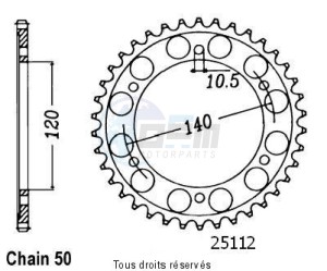 Product image: Sifam - 25112CZ38 - Chain wheel rear Tl 1000 S 97-00   Type 530/Z38 