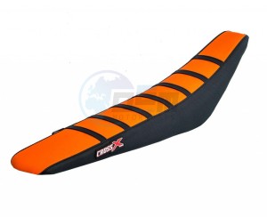 Product image: Crossx - M510-3OBB - Saddle Cover KTM SX -SXF 98-02 SX 125-250 01-02 EXC-XC 125-525 98-03 TOP ORANJE- SIDE BLACK-STRIPES BLACK (M5-3OBB) 