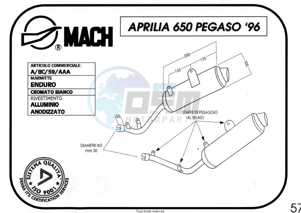 Product image: Marving - 01AA59 - Silencer  AMACAL 650 PEGASO Approved - Sold as 1 pair Ø100  0