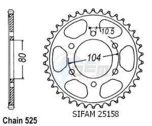 Product image: Esjot - 50-29018-41 - Chainwheel Steel Kawasaki - 525 - 41 Teeth -  Identical to JTR1489 - Made in Germany 