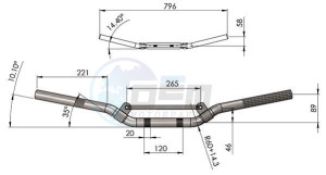 Product image: Sifam - GUIMT39-1 - Handlebar Aluminium for Cross  - Color Alu + Foam protector 