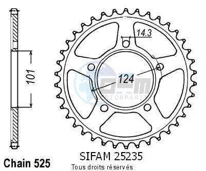 Product image: Sifam - 25235CZ41 - Chain wheel rear KTM 950 Supermoto   Type 525/Z41  0