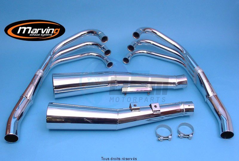 Product image: Marving - 01H5003 - Exhaust 6/2 MASTER CBX 1000  Complete exhaust pipe  Approvede Exhaust Damper Chrome   0