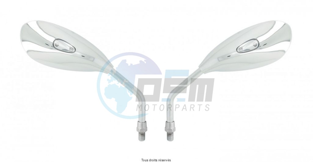 Product image: Kyoto - MIR9113 - Mirror set + integrated indicators LED + Mirror Adapter  110/50 mm  0