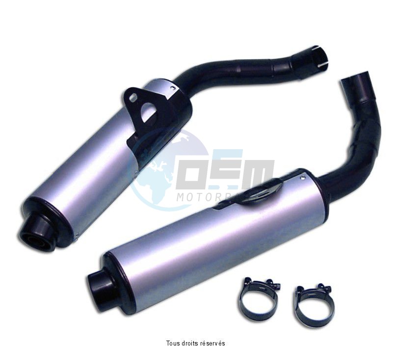 Product image: Marving - 01H2094 - Silencer  Rond VFR 750 F 88/89 Approved - Sold as 1 pair Rond Ø100 Black Cover Alu  0