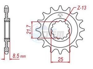 Product image: Esjot - 50-29029-15 - Sprocket Kawasaki - 525 - 15 Teeth -  Identical to JTF1537 - Made in Germany 