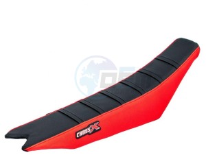 Product image: Crossx - M912-3BRB - Saddle Cover BETA  RR-RS 2013-2019 TOP BLACK- SIDE RED-STRIPES BLACK (M912-3BRB) 